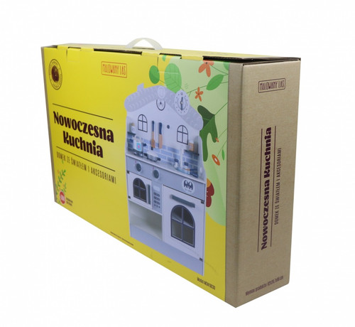 Wooden Kitchen Playset with Light & Accessories House, grey 3+