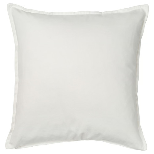 FACELIOR Cushion cover, white/embroidery dark orange, 50x50 cm
