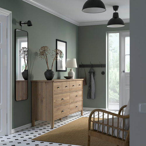 STOREMOLLA Chest of 8 drawers, grey-brown stained, 171x50x91 cm