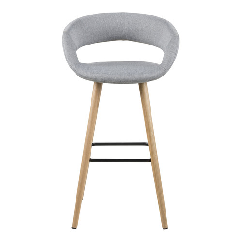 Bar Stool Grace, low, light grey