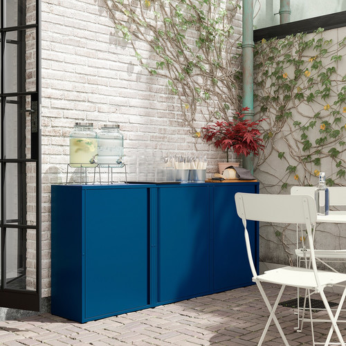 SUNDSÖ Cabinet, dark blue outdoor/indoor, 60x35x86 cm