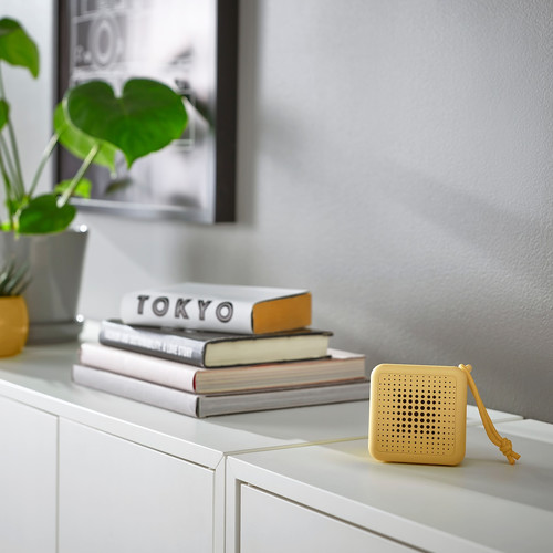 VAPPEBY Bluetooth speakers, yellow/set of 2 waterproof