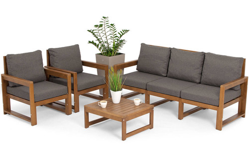 Outdoor 3-seat Sofa MALTA, brown/graphite