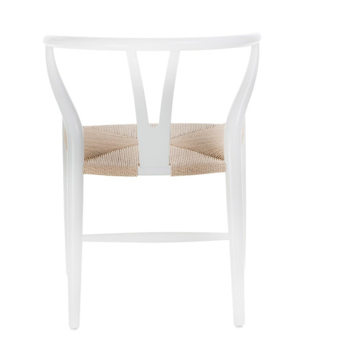 Dining Chair Wicker Natural, white