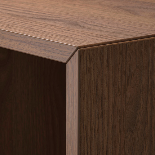 EKET Cabinet combination with feet, white/walnut effect, 35x35x107 cm