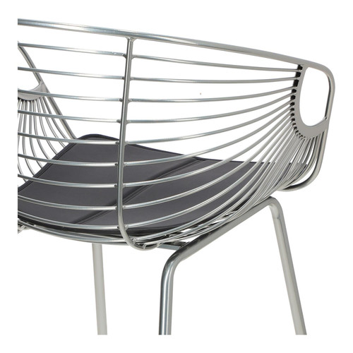 Metal Chair Sligo 44x44cm, silver