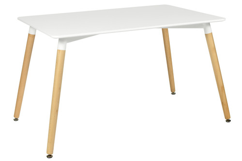 Modern Dining Table 120x80, white/wooden legs
