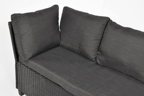 Garden Corner Sofa Set with Table, black