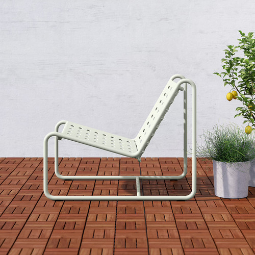 SKOGSÖN Easy chair, light grey outdoor
