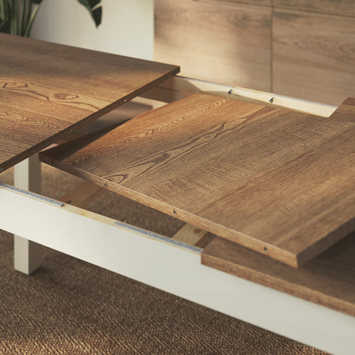 ÅLHULT Extendable table, beige/brown, 120/170x80 cm