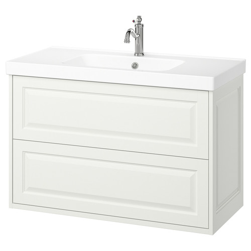 TÄNNFORSEN / ORRSJÖN Wash-stnd w drawers/wash-basin/tap, white, 102x49x69 cm