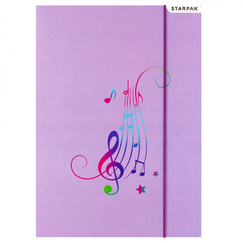 Document File Folder with Elastic Band A4 1pc Music, assorted patterns