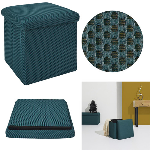 Folding Storage Pouffe Vels Atom, turquoise