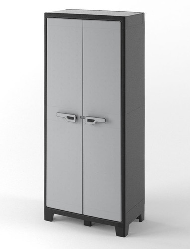Outdoor/Workshop High Cabinet, Multi-use, XL tall, black-grey