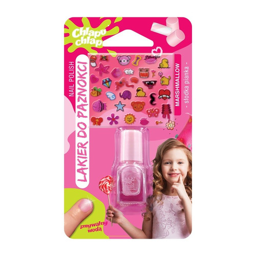 Nail Polish for Girls Water Washable + Nail Decoration Marshmallow 2ml, pink