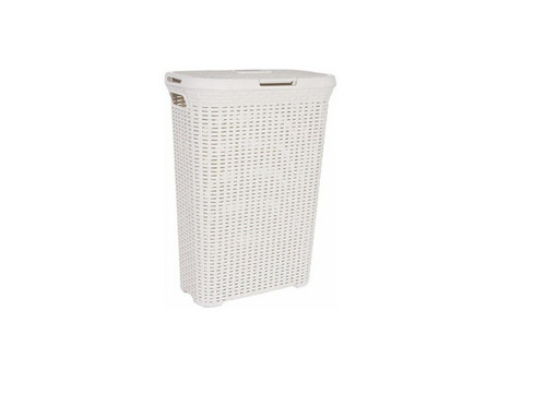 Curver Rattan Style 40L Laundry Basket, light beige