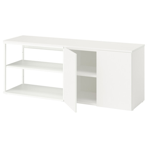 PLATSA Open storage combination w 2 doors, white Fonnes/white, 160x42x63 cm