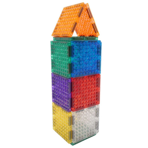 Cleverclixx Magnetic Tiles Brick Tiles Pack Intense - 16 pieces, 3+