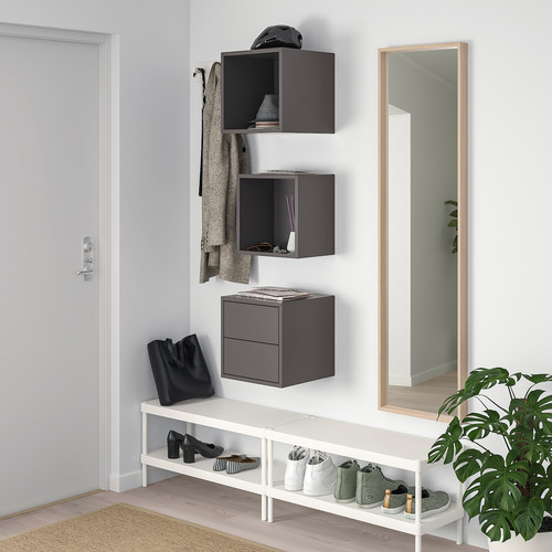 EKET Wall-mounted storage combination, dark grey, 105x35x70 cm