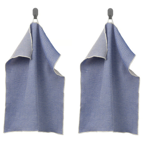 VÄLVÅRDAD Tea towel, blue/white, 45x60 cm, 2 pack