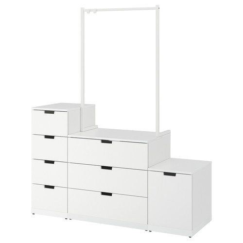 NORDLI Chest of 8 drawers, white, 160x191 cm