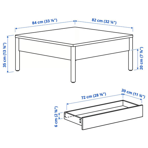 TONSTAD Coffee table, oak veneer, 84x82 cm