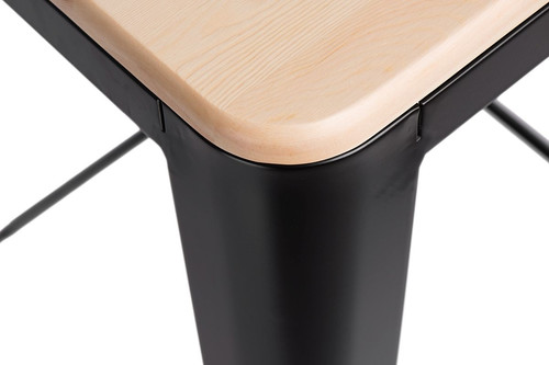 Bar Stool Paris Wood 65cm, pine/black