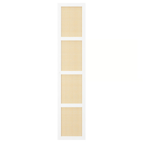 HÖGADAL Door, white/woven bamboo, 40x192 cm