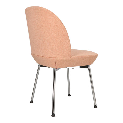 Upholstered Chair Cloe, pink/chrome