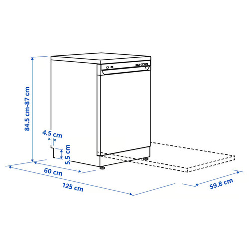 LAGAN Freestanding dishwasher, white