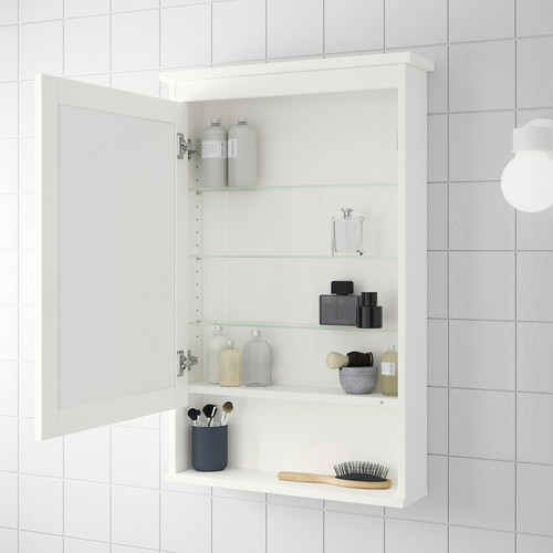 HEMNES Mirror cabinet with 1 door, white, 63x16x98 cm