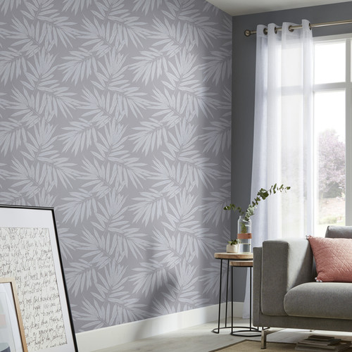 GoodHome Vinyl Wallpaper on Fleece Lorocoo, lilac