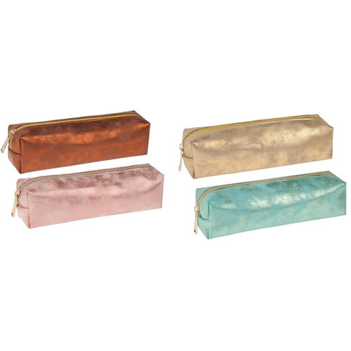 Pencil Case Golden, 1pc, assorted colours