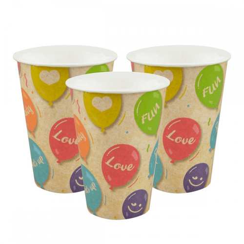 Biodegradable Paper Cups Balloons 180ml 12-pack