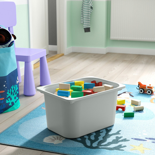 TROFAST Storage combination with boxes, white white/grey, 46x30x94 cm