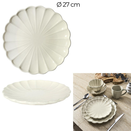 Ceramic Dinner Plate 27cm, cream