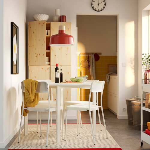 VIHALS Table, white/white, 107 cm