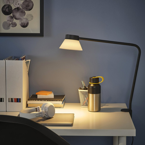 SAMBORD Desk lamp, black/white