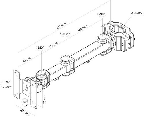 NewStar Monitor Tube Mount 10-30" FPMA-WP300BLACK