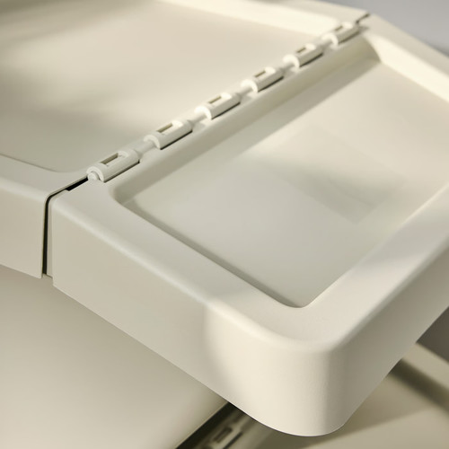 SORTERA Sorting bin with lid, beige, 37 l