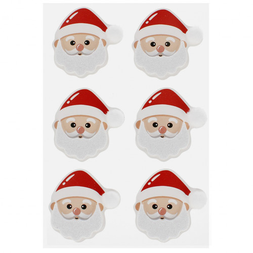 Self-Adhesive Santa Claus Sticker Decorations, 6 pcs