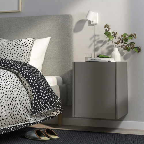 PLÖJKER Bedside table, dark grey, 41x41x50 cm