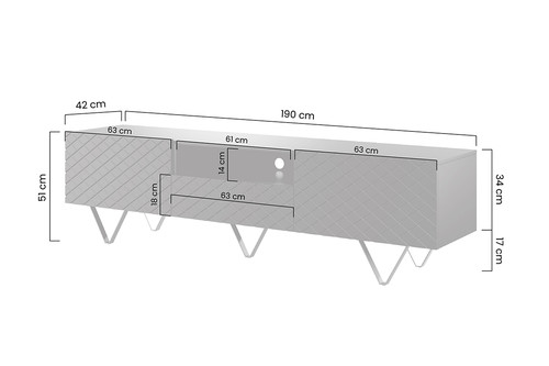 TV Cabinet Scalia, matt black/black legs