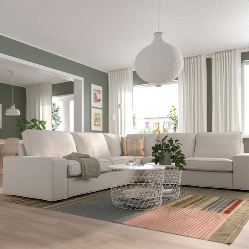 KIVIK Corner sofa, 5-seat, Tresund light beige