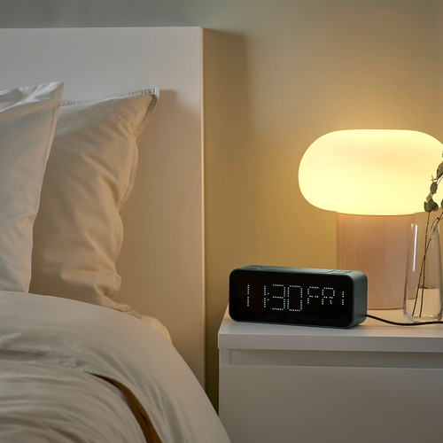 BONDTOLVAN Alarm clock, digital/green, 20x8 cm
