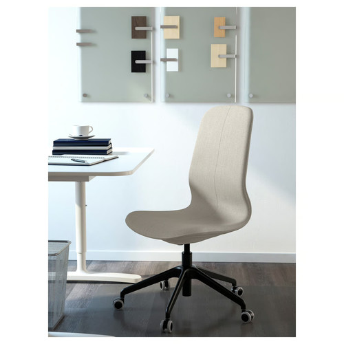 LÅNGFJÄLL Office chair, Gunnared beige/black, 68x68 cm