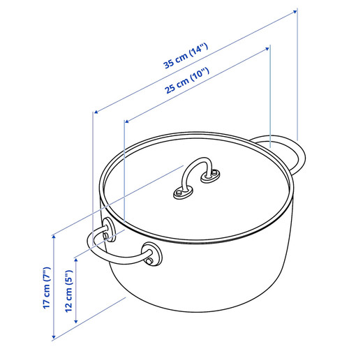 FINMAT Pot with lid, copper/stainless steel, 5 l