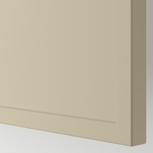 BESTÅ TV bench with doors, white/Krukmakare beige, 120x42x74 cm