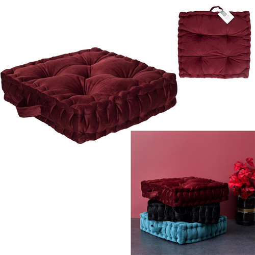 Floor Cushion, thick, burgundy