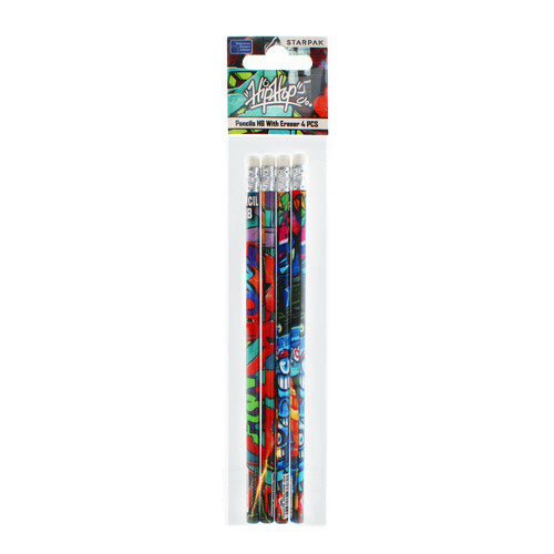 Pencil Set Graffiti 4-pack, assorted patterns